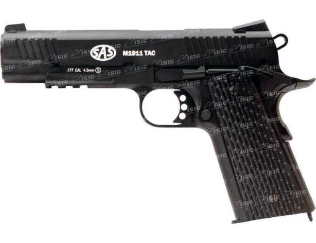 Пистолет пневматический SAS (M1911 Tactical) Blowback. Корпус - металл