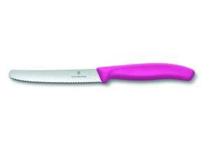 Нож кухонный Victorinox SwissClassic для томатов, розовый #