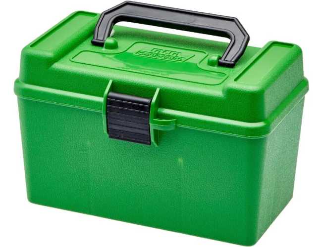 Коробка MTM RM-100 на 100 патронов кал. 22-250 Rem; 243 Win и 308 Win. Цвет – зеленый.