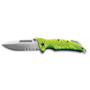 Нож Ontario XR-1 FLUOR. GREEN RESCUE FOLDER, серрейтор