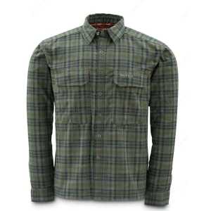 Рубашка Simms Coldweather Shirt Black Olive Plaid L