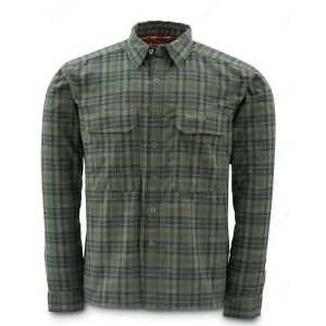 Рубашка Simms Coldweather Shirt Black Olive Plaid XXL