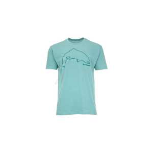 Футболка Simms Trout Outline T-Shirt ц:oil blue heather