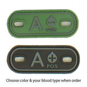 Шеврон гумовий на липучці P1G-Tac група крові Blood Type (2 шт. в компл.)